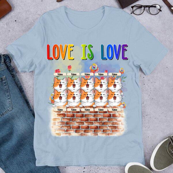 Love Is Love LGBT Cute Cats Personalized T-shirt