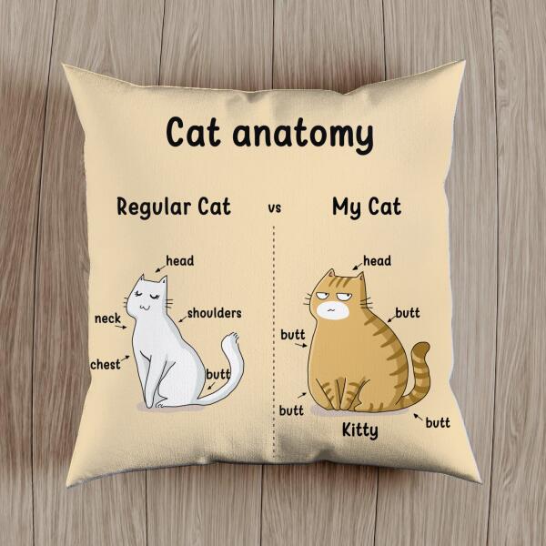 Funny My Cat Anatomy - Personalized Cat Pillow