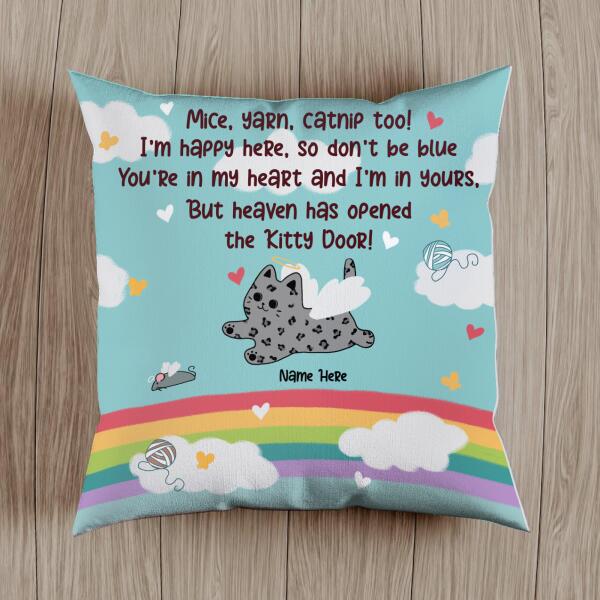 Heaven Has Opened The Kitty Door - Personalized Cat Pillow