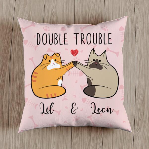 Double Trouble  - Personalized Cat Pillow