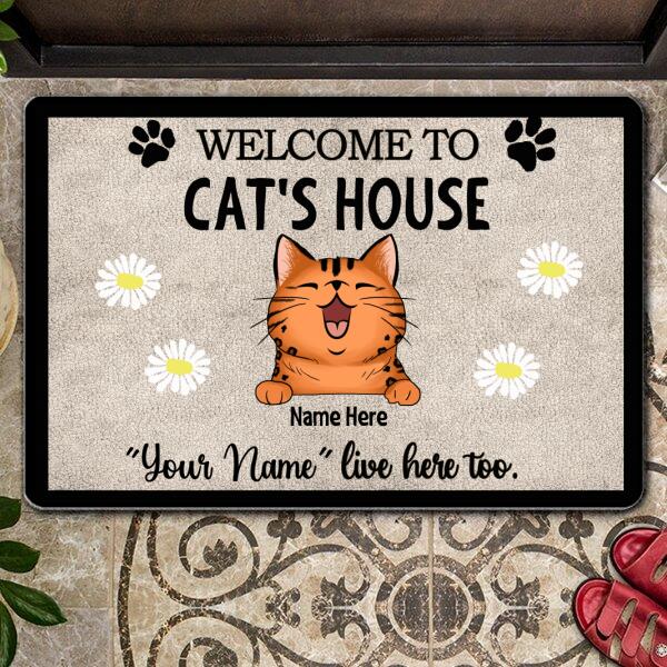Pawzity Custom Doormat, Gifts For Cat Lovers, Welcome To The Cat's House Front Door Mat
