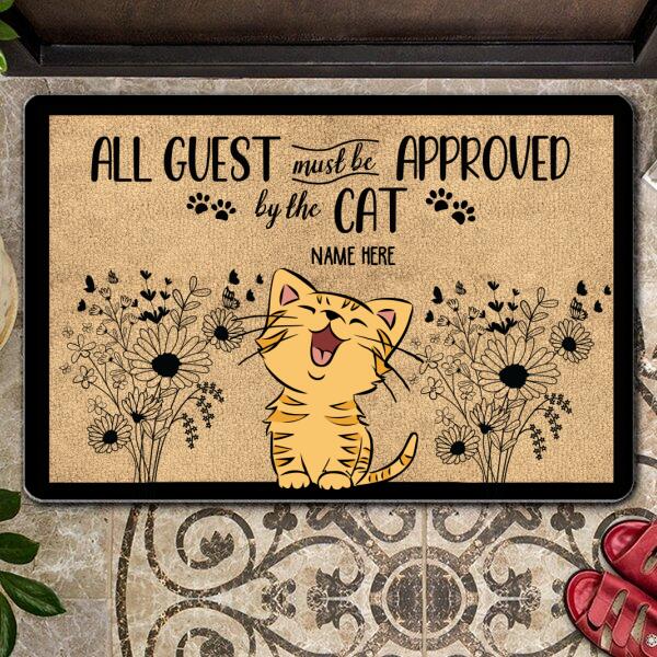 ﻿Pawzity Personalized Doormat, Gifts For Cat Lovers, All Guests Must Be Approved By The Cats Outdoor Door Mat