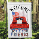 Welcome - Patriotic Cat - Personalized Cat Garden Flag