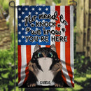 No Need To Knock, We Knows You're Here - Personalized Cat Garden Flag