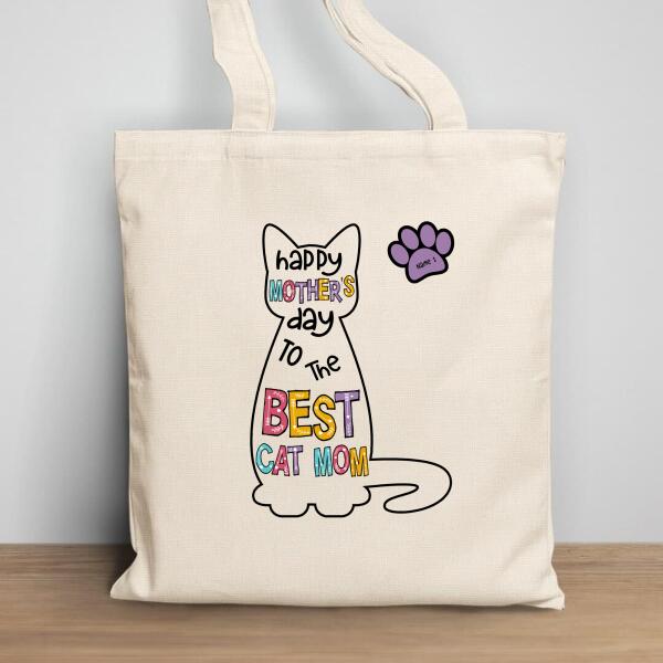 Mother's Day To The Best Cat Mom - Personalized Cat Tote Bag