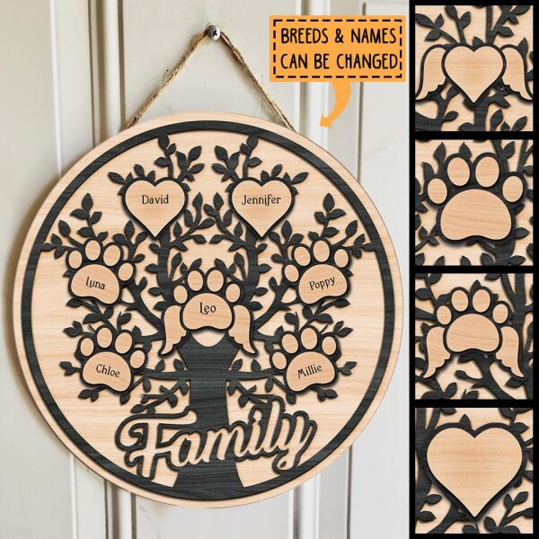 Pawzity Personalized Family Sign, Gifts For Family, Family Tree Personalized Wood Sign