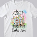 Home Is Where My Cats Are - Pastel Color House - Personalized Cat T-shirt