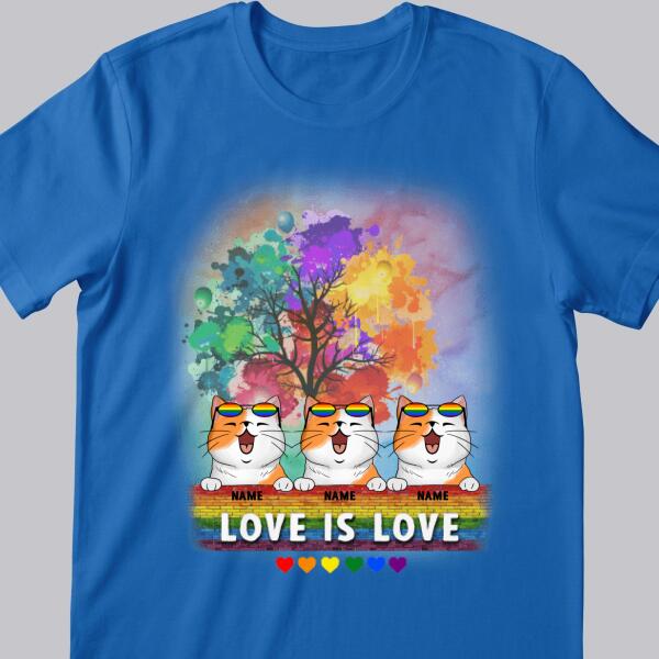 Love Is Love - LGBT Tree - Personalized Cat T-shirt