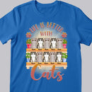 Life Is Better With Cats - Yellow Window - Personalized Cat T-shirt