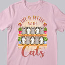 Life Is Better With Cats - Yellow Window - Personalized Cat T-shirt