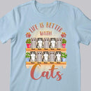 Life Is Better With Cats - Yellow Window - Personalized Cat T-shirt