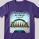 No Longer By My Side But Forever In My Heart - Rainbow And Bridge - Personalized Cat T-shirt