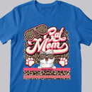 Cat Mom - Leopard Retro Style - Personalized Cat T-shirt