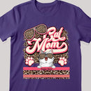 Cat Mom - Leopard Retro Style - Personalized Cat T-shirt