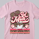 Cat Mom - Leopard Retro Style - Personalized Cat T-shirt