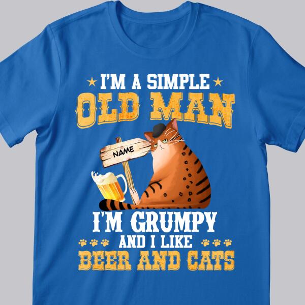 I'm Grumpy And I Like Beer And Cats - Cat Wear Beret Hat - Personalized Cat T-shirt