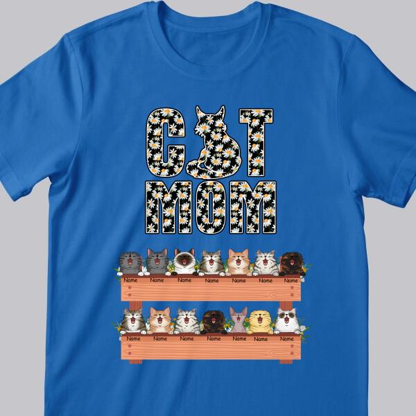 Cat Mom - Daisy Print - Personalized Cat T-shirt