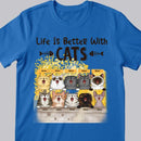 Life Is Better With Cats - Yellow Tree - Personalized Cat T-shirt