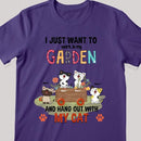 Just Want To Work In Garden And Hang Out With My Cats - Flowers Trolley - Personalized Cat T-shirt