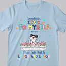 Sometime I Talk To Myself - Laughing Kittens and Flowers - Personalized Cat T-shirt