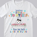 Sometime I Talk To Myself - Laughing Kittens and Flowers - Personalized Cat T-shirt