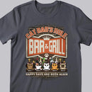 Cat Dad's Rule Bar & Grill - Retro Style - Personalize Cat T-shirt