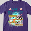 Cats Make Me Happy Humans Make My Head Hurt - Cats On Plant Stand - Personalized Cat T-shirt