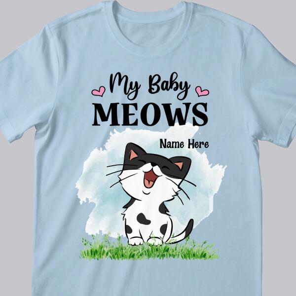 My Baby Meows - Cute Laughing Cats - Personalized Cat T-shirt