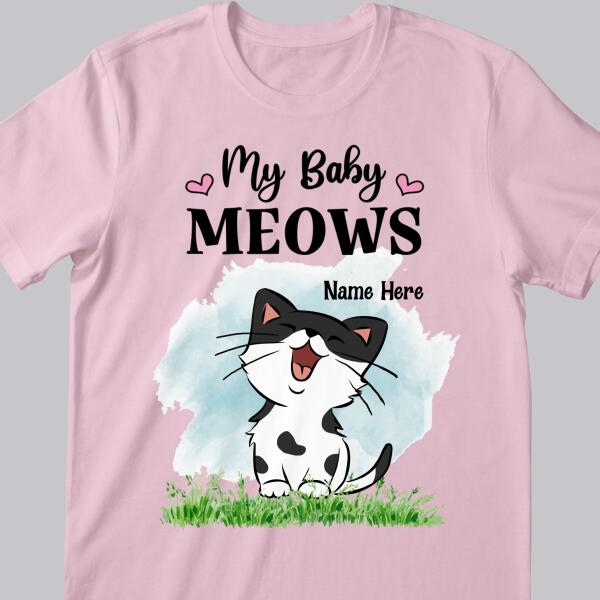 My Baby Meows - Cute Laughing Cats - Personalized Cat T-shirt