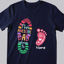 This Awesome Dad Belongs To - Foots and Paws Print - Personalized Cat T-shirt