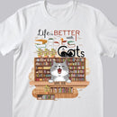 Life Is Better With Books And Cats - Cats At Library -Personalized Cat T-shirt