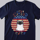 Best Cat Dad Ever - American Flag Print - Personalized Cat T-shirt