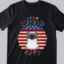 Best Cat Dad Ever - American Flag Print - Personalized Cat T-shirt