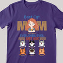 Best Cat Mom Ever Ever Ever - Personalized Cat and Girl T-shirt
