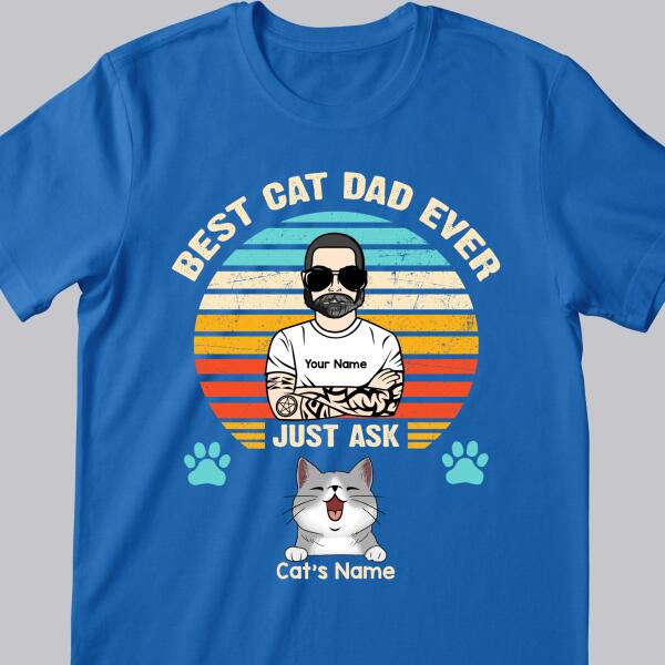 Best Cat Dad Ever Retro Style Personalized Cat T-shirt
