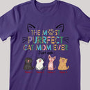 The Most Purrfect Cat Mom Ever - Leopard Print - Personalized Cat T-shirt