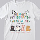 The Most Purrfect Cat Mom Ever - Leopard Print - Personalized Cat T-shirt