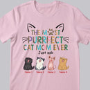 The Most Purrfect Cat Mom Ever - Leopard Print - Personalized Cat T-shirt