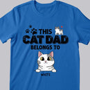 This Cat Dad Belongs To - Personalized Peeking Cats T-shirt