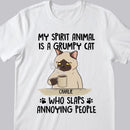 My Spirit Animal Is A Grumpy Cat - Personalized Cat T-shirt