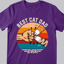 Best Cat Dad Ever - Cat Paws - Personalized Cat Lovers T-shirt