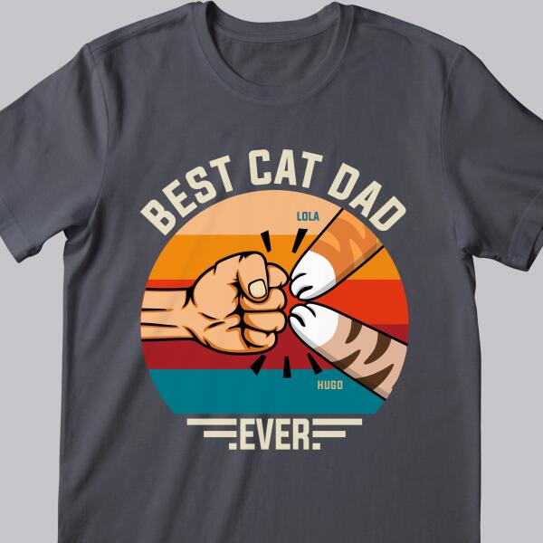 Best Cat Dad Ever - Cat Paws - Personalized Cat Lovers T-shirt