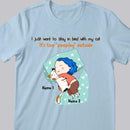 Stay In Bed With My Cat - Personalized Cat T-shirt
