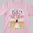 Life Is Better With Cats - Cherry Tree - Personalized Cat T-shirt