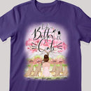 Life Is Better With Cats - Cherry Tree - Personalized Cat T-shirt