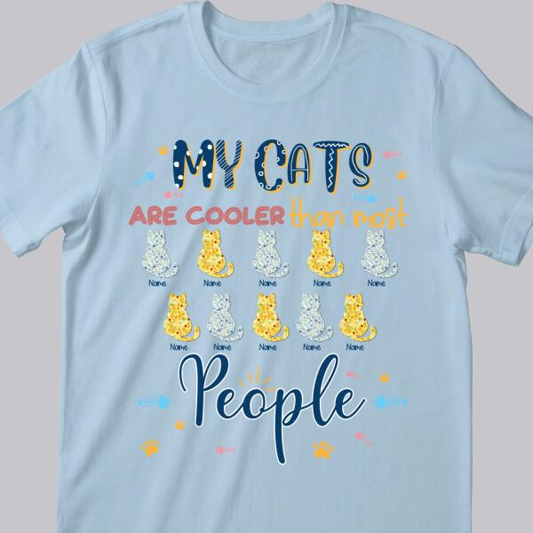 My Cat Is Cooler Than Most People - Floral Print Cat - Personalized Cat T-shirt