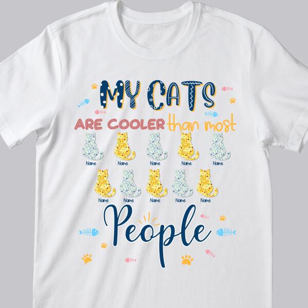 My Cat Is Cooler Than Most People - Floral Print Cat - Personalized Cat T-shirt