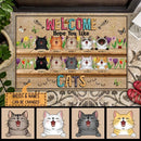 Pawzity Custom Doormat, Gifts For Cat Lovers, Welcome Hope You Like Cats Colorful Butterflies Front Door Mat