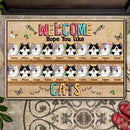 Pawzity Custom Doormat, Gifts For Cat Lovers, Welcome Hope You Like Cats Colorful Butterflies Front Door Mat