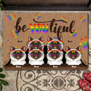 Pawzity Personalized Doormat, Gifts For Cat Lovers, BeYouTiful LGBT Pride Outdoor Door Mat